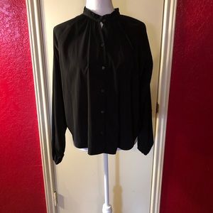 Express Long Sleeve Front Button Down Top